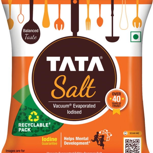 Tata Salt Free Flowing and Iodised Namak, Vacuum Evaporated Iodized Salt (1 kg)