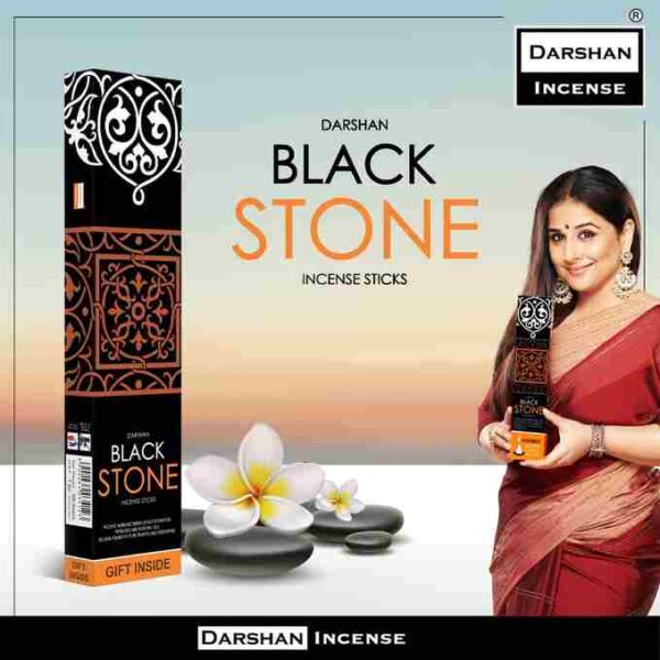 Darshan Incense Black Stone Incense Sticks Agarbatti 175g Box